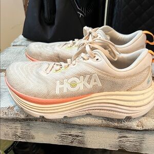 Hoka Women's Cream and Coral Athletic Shoes